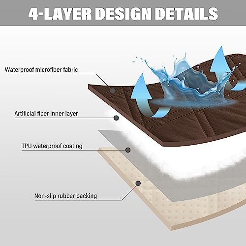 TOMORO Non-Slip Sofa Slipcover with 5 Pockets - Waterproof and Durable
