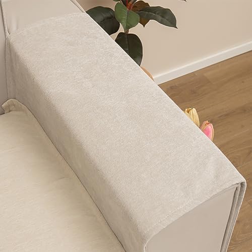 JIAHG Chenille Sofa Armchair Cover with Side Pockets