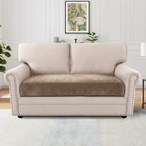 HVERSAILTEX Stretch Chenille Sofa Slipcovers 2 Seater Taupe