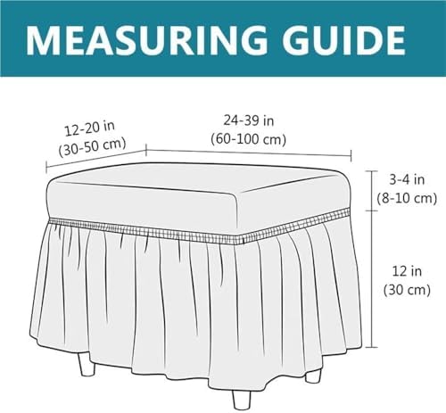 Light Blue Ottoman Covers with Ruffle Skirt