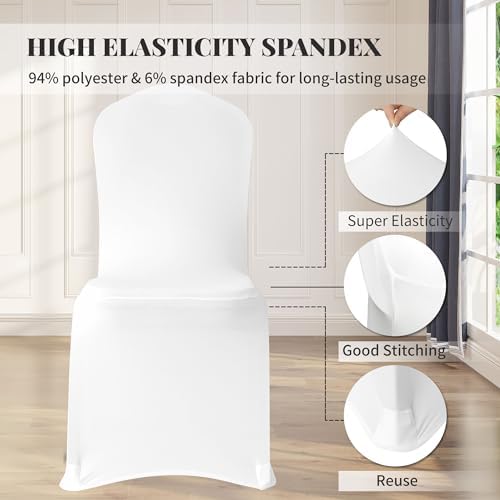 BIGTONE 50 Pcs Beige Chair Covers for Weddings and Events