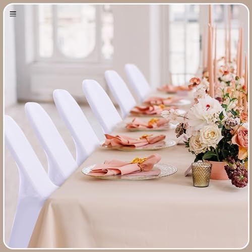 Newwiee Spandex Chair Covers 25 Pcs White Universal Foldable