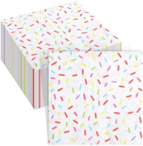 100 Pcs Sprinkles Napkins 2 Ply Disposable for Baby Shower Birthday Party