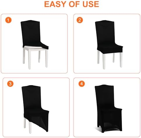 10 Pack Black Spandex Chair Covers for Party and Wedding