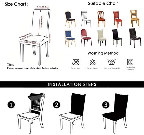 FORCHEER Dining Chair Covers Set of 6 with Geometric Print 1