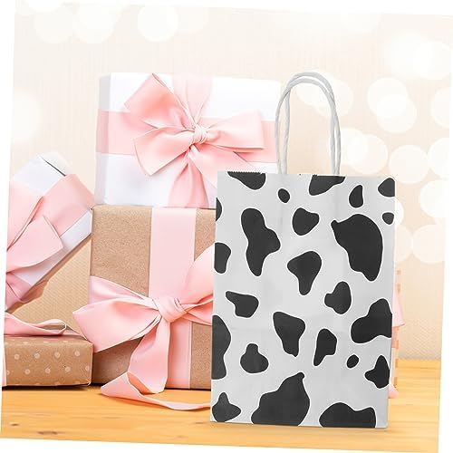 KOMBIUDA 12 Pcs Cow Theme Paper Tote Bags Party Decorations