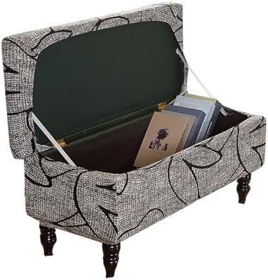 Yvessvi Stretch Velvet Storage Ottoman Cover