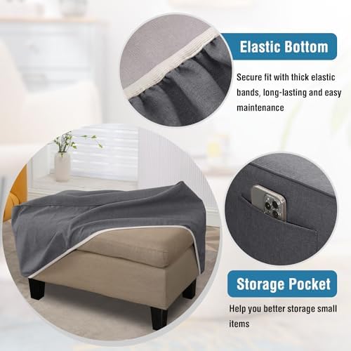 HVERSAILTEX Stool Cover for Rectangular Ottoman