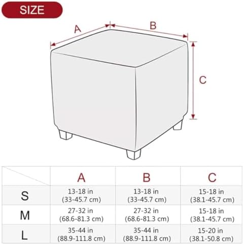 Waterproof Square Ottoman Cover with Elastic Band