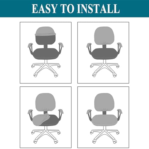SHILINTONG Office Chair Cover 2 Piece Universal Jacquard Slipcover