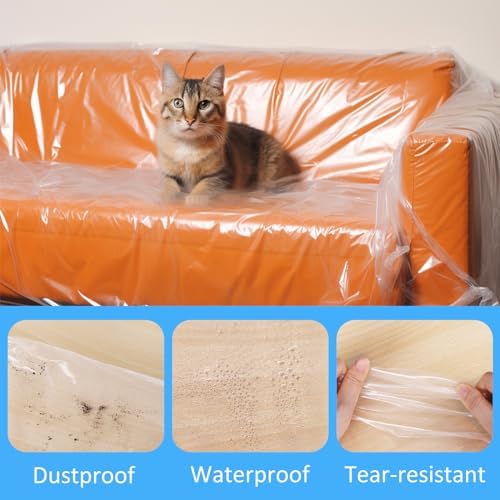 Belinlen 92W x 42D x 62H Inch Plastic Couch Cover