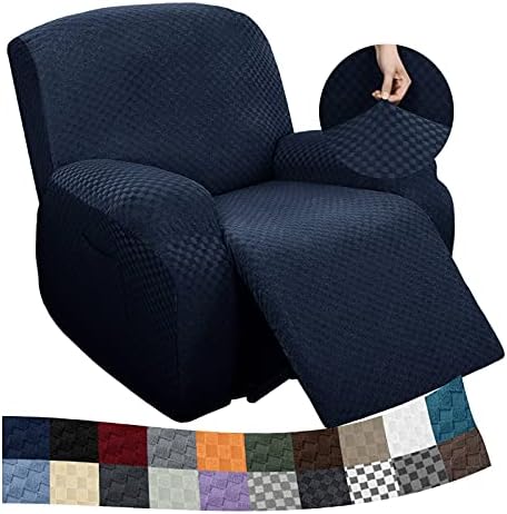 YEMYHOM 4 Piece Stretch Recliner Slipcover Navy 1