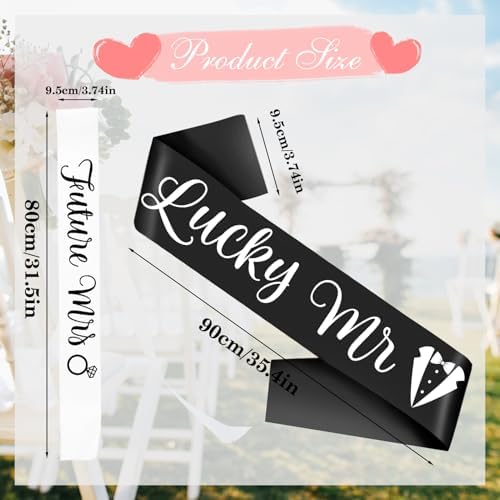 Future Mrs Lucky Mr Sash Kit - Bride to Be Groom to Be Sashes