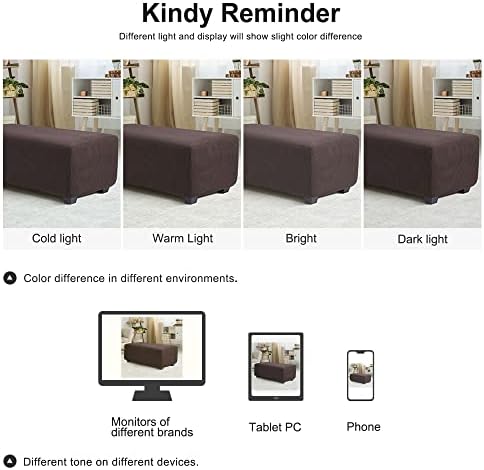 PiccoCasa High Stretch Ottoman Cover with Elastic Bottom