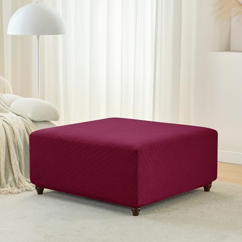 ANWUCHEN Velvet Ottoman Slipcover - X-Large Red