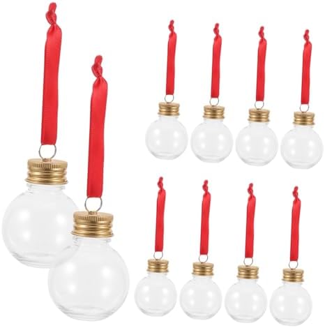 PRETYZOOM 10pcs Light Bulb Shaped Candy Bottles with Caps for Holiday Gifts