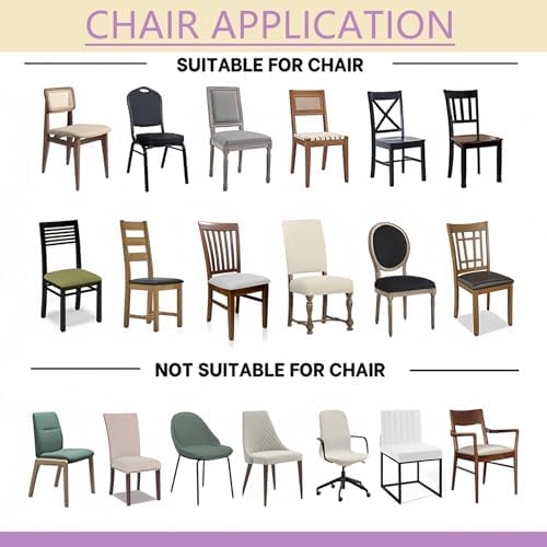 Set of 4 Dining Chair Seat Covers with Rear Coverage