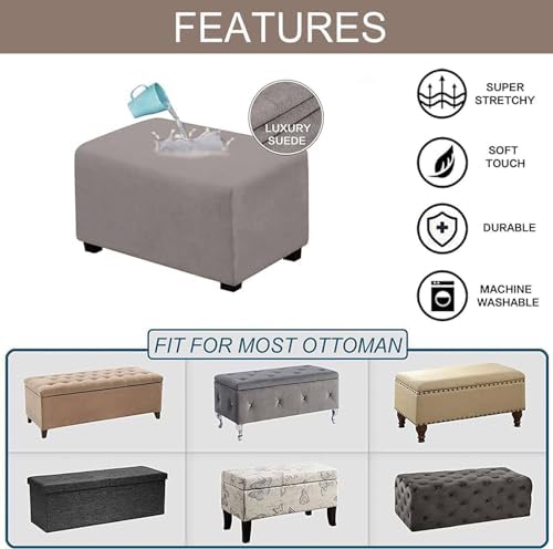 Waterproof Velvet Ottoman Cover for Folding Stool - Brown