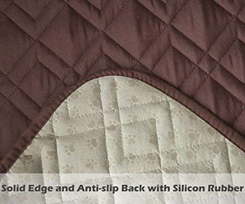 Ameritex Loveseat Cover Water Resistant Quilted Protector with Back Nonslip Paws