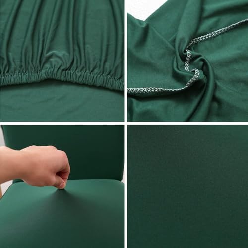 DLMWELL Stretchable Dining Chair Covers Set of 4 Dark Green