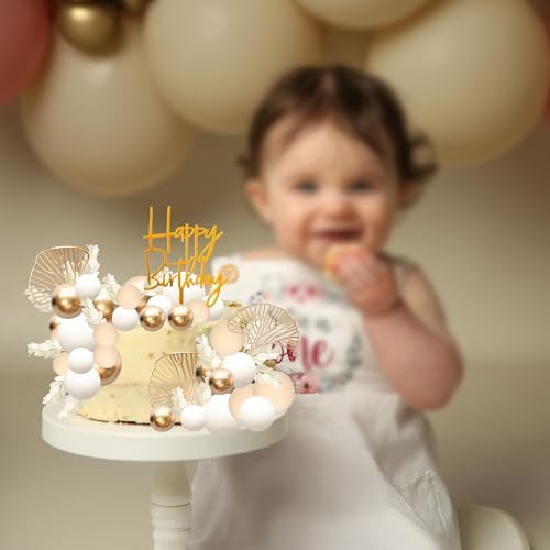 Gyufise 57Pcs Khaki Boho Grass Cake Topper Decorations