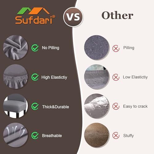 Sufdari Dining Chair Covers Set of 6 Gray
