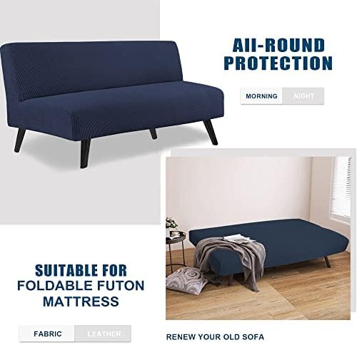 Water Repellent Armless Futon Cover Sofa Bed Slipcover Navy Full Size