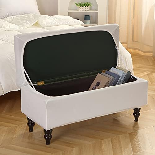 Velvet Stretch Ottoman Covers with Lid for LargeMediumSmall Stools