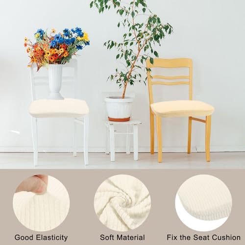 Uxcell 2Pcs Stretch Seat Covers for Dining Chairs White