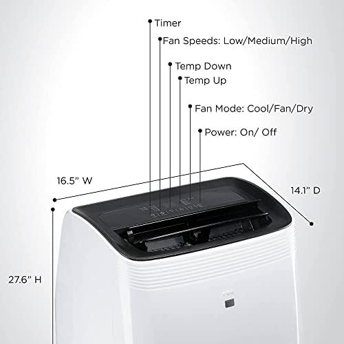 TCL H8P26W 12000 BTU Portable AC with Dehumidifier and Fan White
