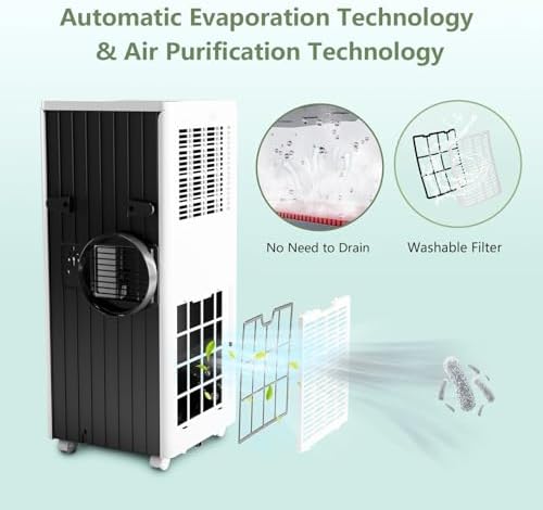 GAOMON 8000 BTU Portable Air Conditioner with Dehumidifier and Fan
