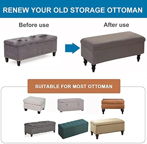 Velvet Stretch Ottoman Covers with Lid for LargeMediumSmall Stools