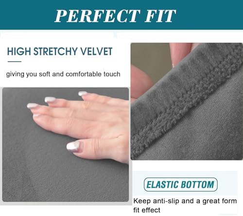 Luxurious Stretch Velvet Ottoman Cover for Large Ottomans