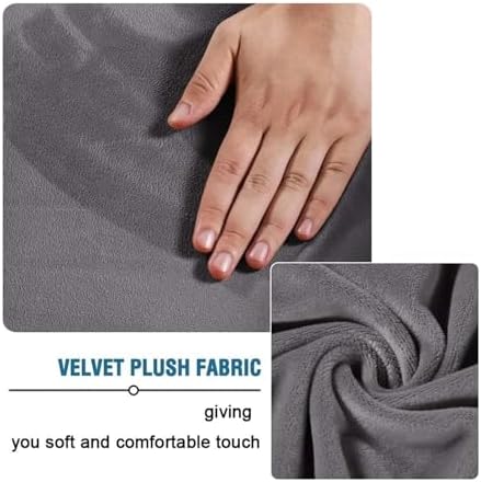 Velvet Plush Footstool Cover for XL Ottoman 1