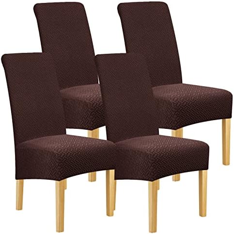 Lellen XL Stretch Chair Covers Set of 4 Brown 1