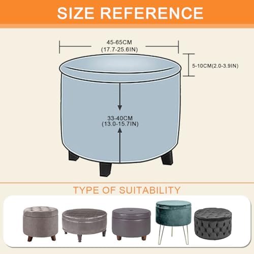 Lussenwert Round Ottoman Slipcover Footstool Cover