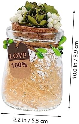 PRETYZOOM 4pcs Glass Candy Bottles for Wedding Favors and Storage