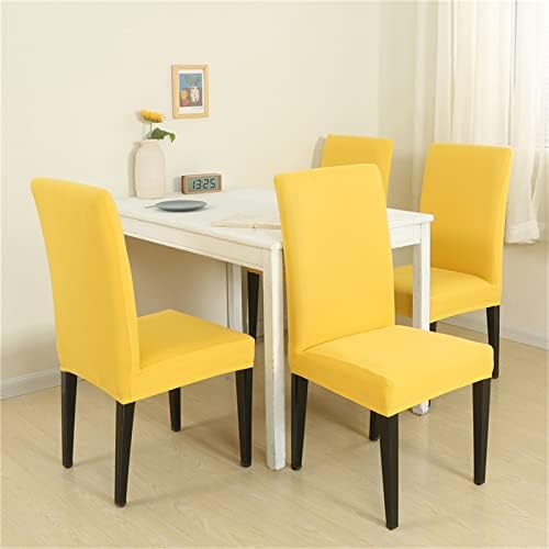 Jusmate Chair Covers Set of 2 Stretch Spandex Dining Chair Covers Yellow