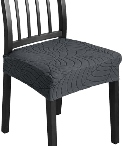 Dining Chair Seat Covers Set of 4 Dark Grey 1