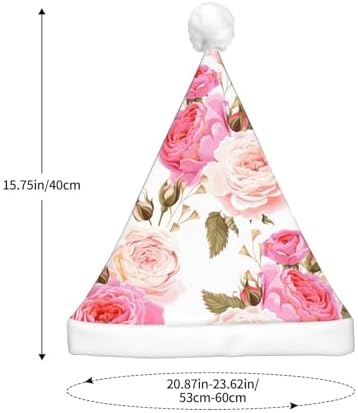Floral Rose Pink Christmas Hat with LED Lights