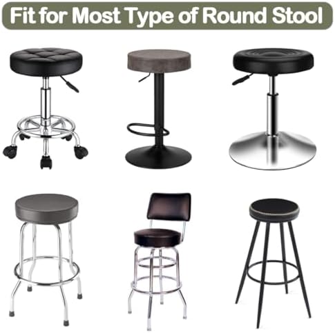 Bifaunvogel Round Bar Stool Covers Waterproof PU Gray Set of 4