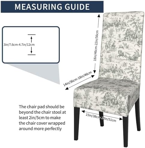GeRRit Black French Country Toile Dining Chair Covers