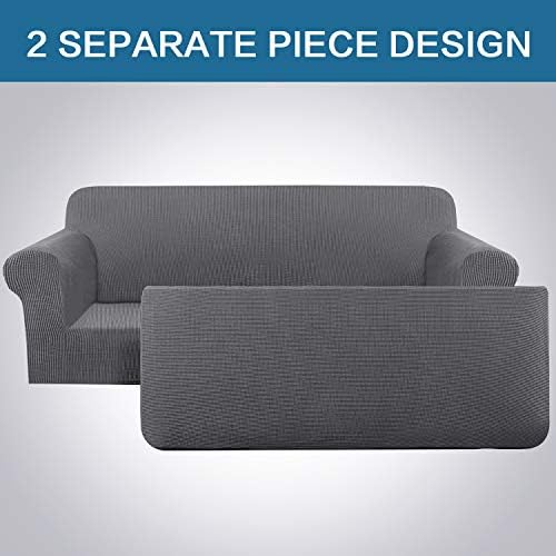 HVERSAILTEX 2 Piece Sofa Slipcover - Charcoal Gray 1