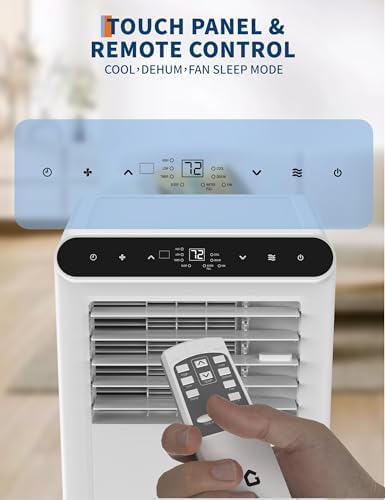 GarveeHome 8000 BTU Portable AC Unit with Dehumidifier and Fan White Black