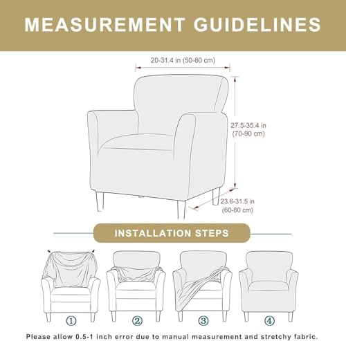 GOSTADY Printed Stretch Armchair Slipcover for Living Room