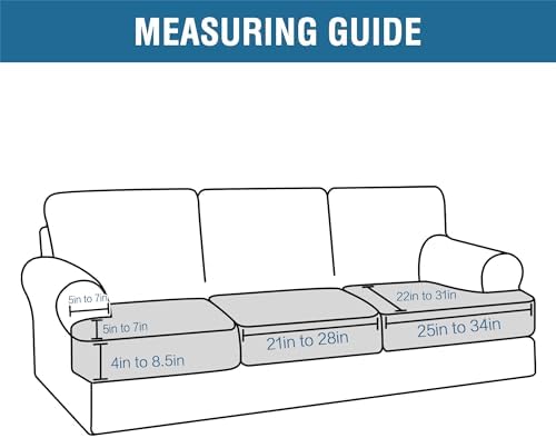 HVERSAILTEX Stretch 3 Piece T Cushion Slipcovers with Elastic Bands