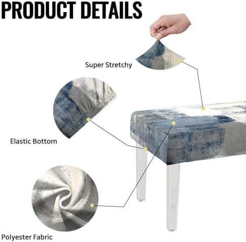 MCALK Blue Stretch Dining Bench Cover