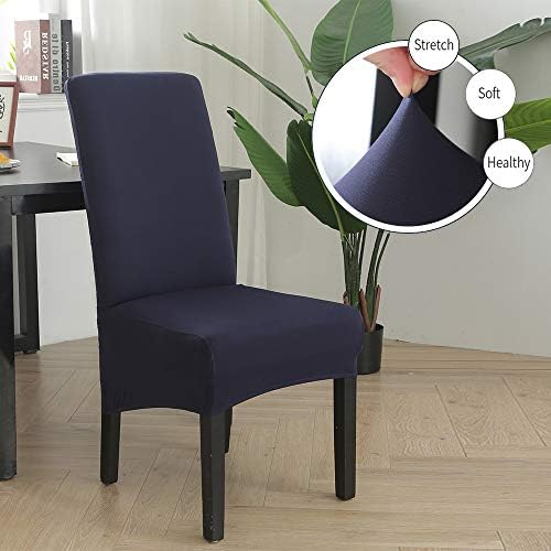 Stretch Dining Chair Slipcovers Navy 4 Pack