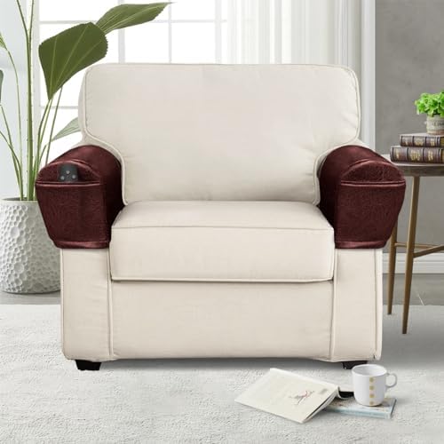 Leather Look Armrest Covers Set of 2 for Sofa Chair