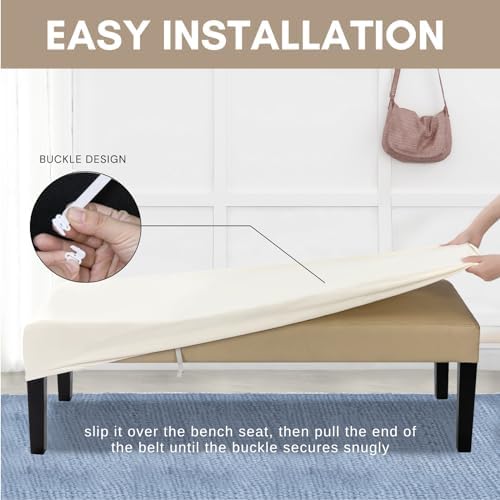 SearchI Waterproof Dining Bench Cover with Drawstrings
